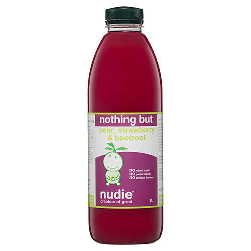 fresh pear, strawberry & beetroot juice